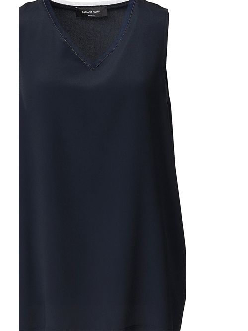 V-NECK TANK TOP FABIANA FILIPPI | TPD266F2955146 BLU NOTTE